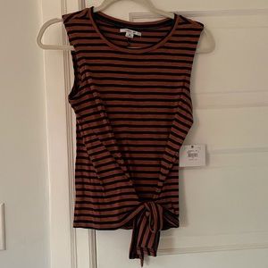 NWT dark orange & navy striped tank top